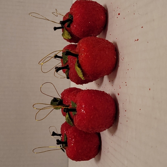 Set of 10 Vintagev Styrofoam and Glitter Apple Ornaments - Picture 6 of 14